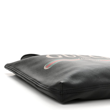 Gucci Calfskin Mens Logo Vertical Shopping Tote Black 9 of 10