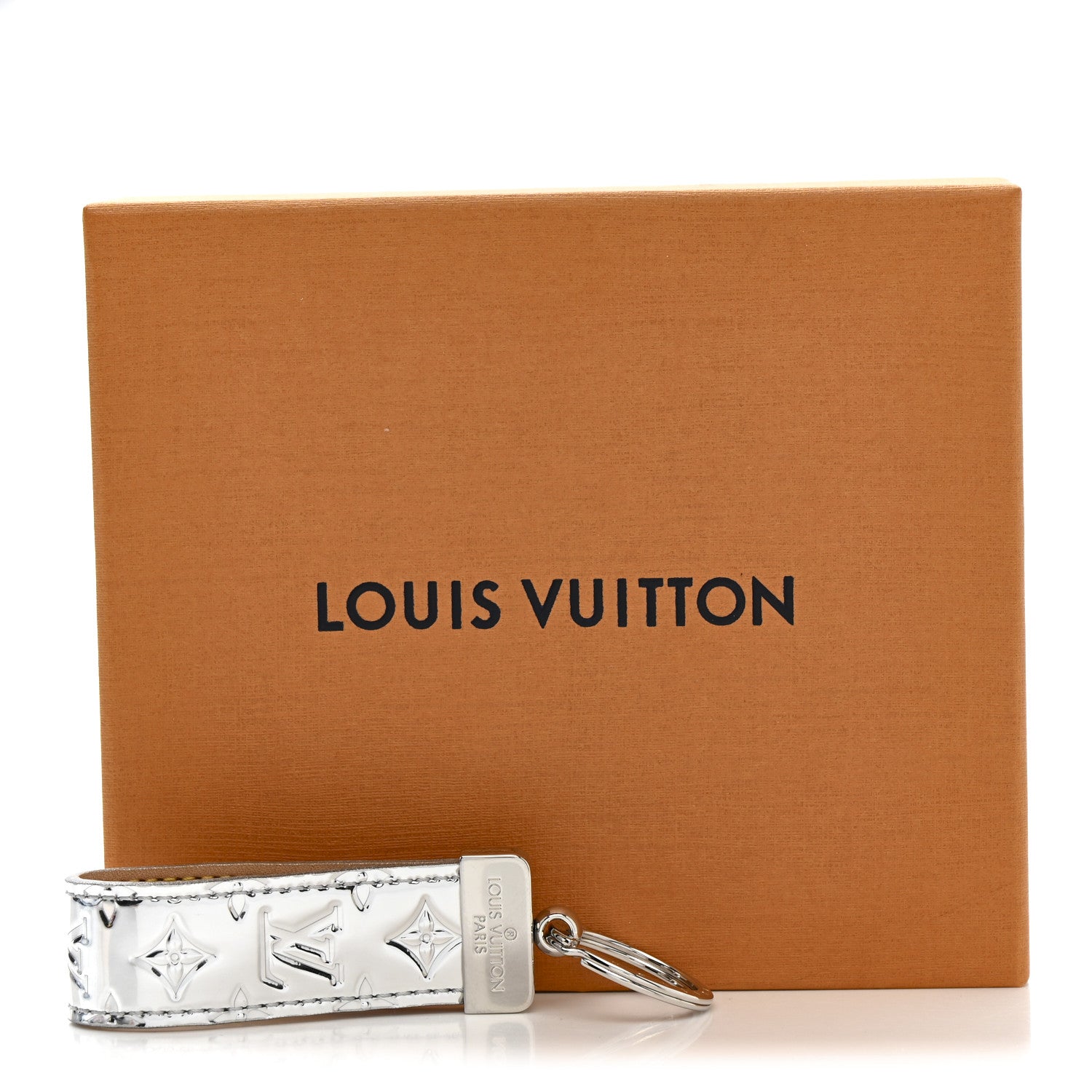 Louis Vuitton Monogram Mirror Dragonne Bag Charm Key Holder Silver