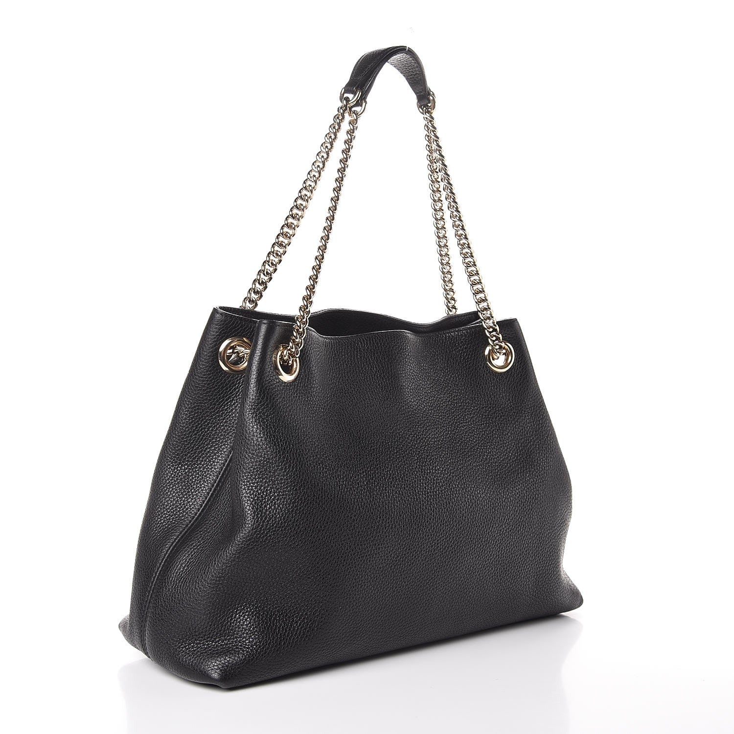 Gucci Pebbled Calfskin Medium Soho Chain Shoulder Bag Black 3 of 11