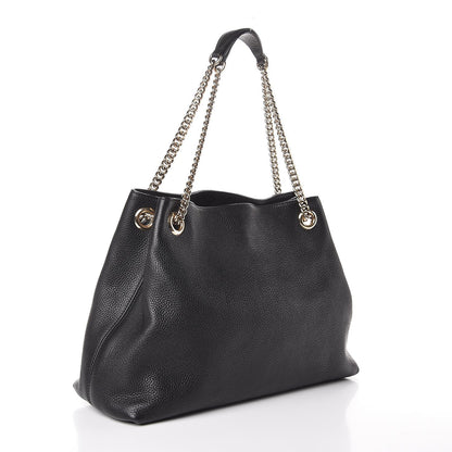 Gucci Pebbled Calfskin Medium Soho Chain Shoulder Bag Black 3 of 11
