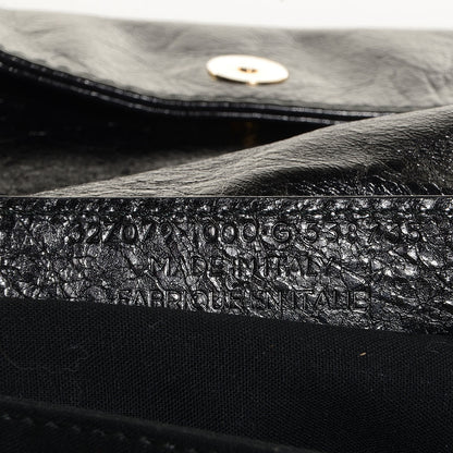 Balenciaga Agneau Giant 12 Gold Hardware Envelope Strap Clutch Black 8 of 10
