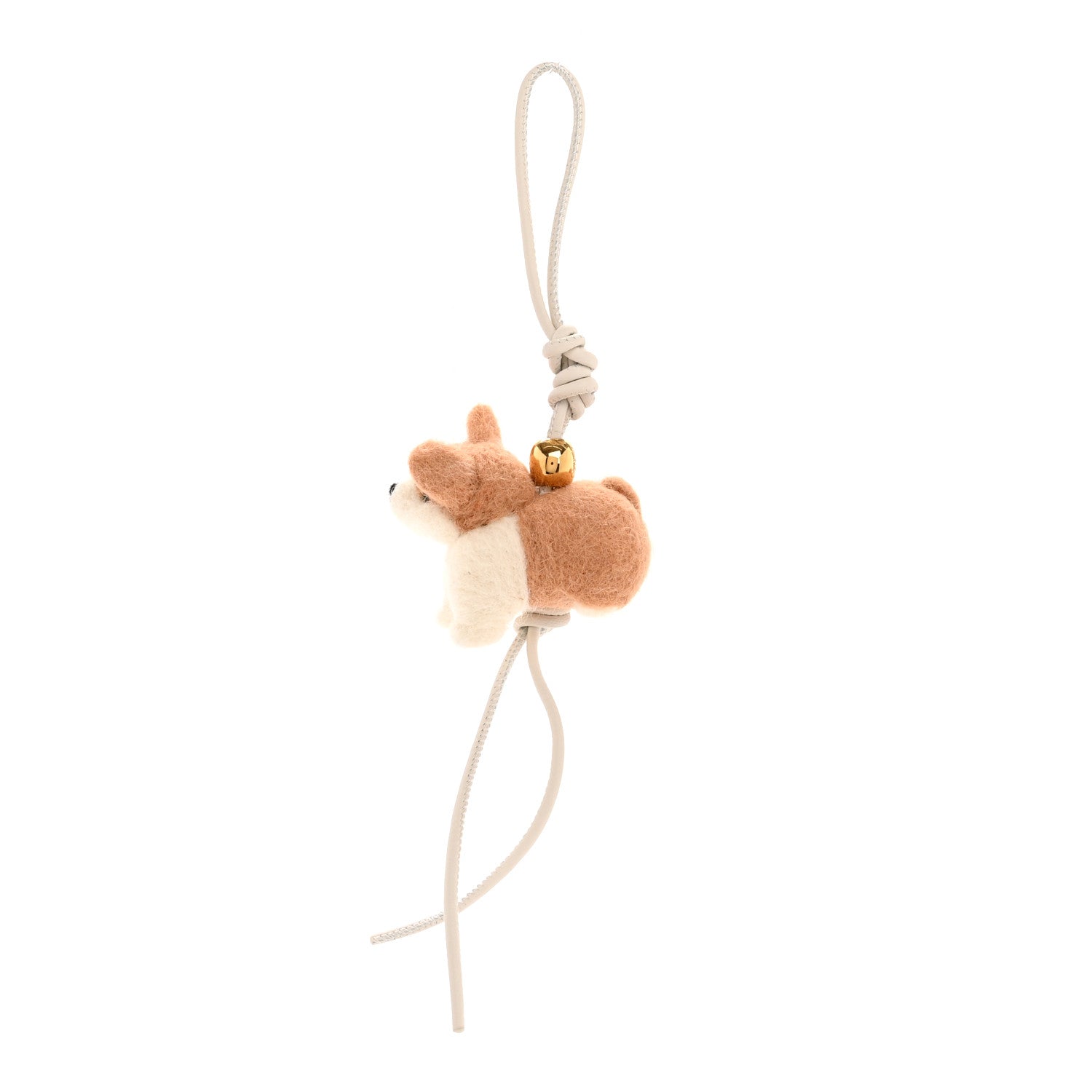 Loewe Calfskin Felt Corgi Bag Charm Soft Soft White Orange 1 of 3