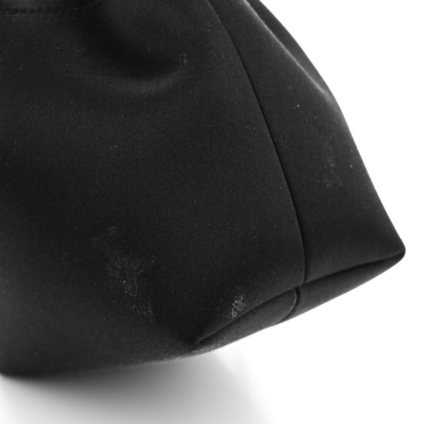 Satin Crystal Embellished Top Handle Bon Bon Bag Black