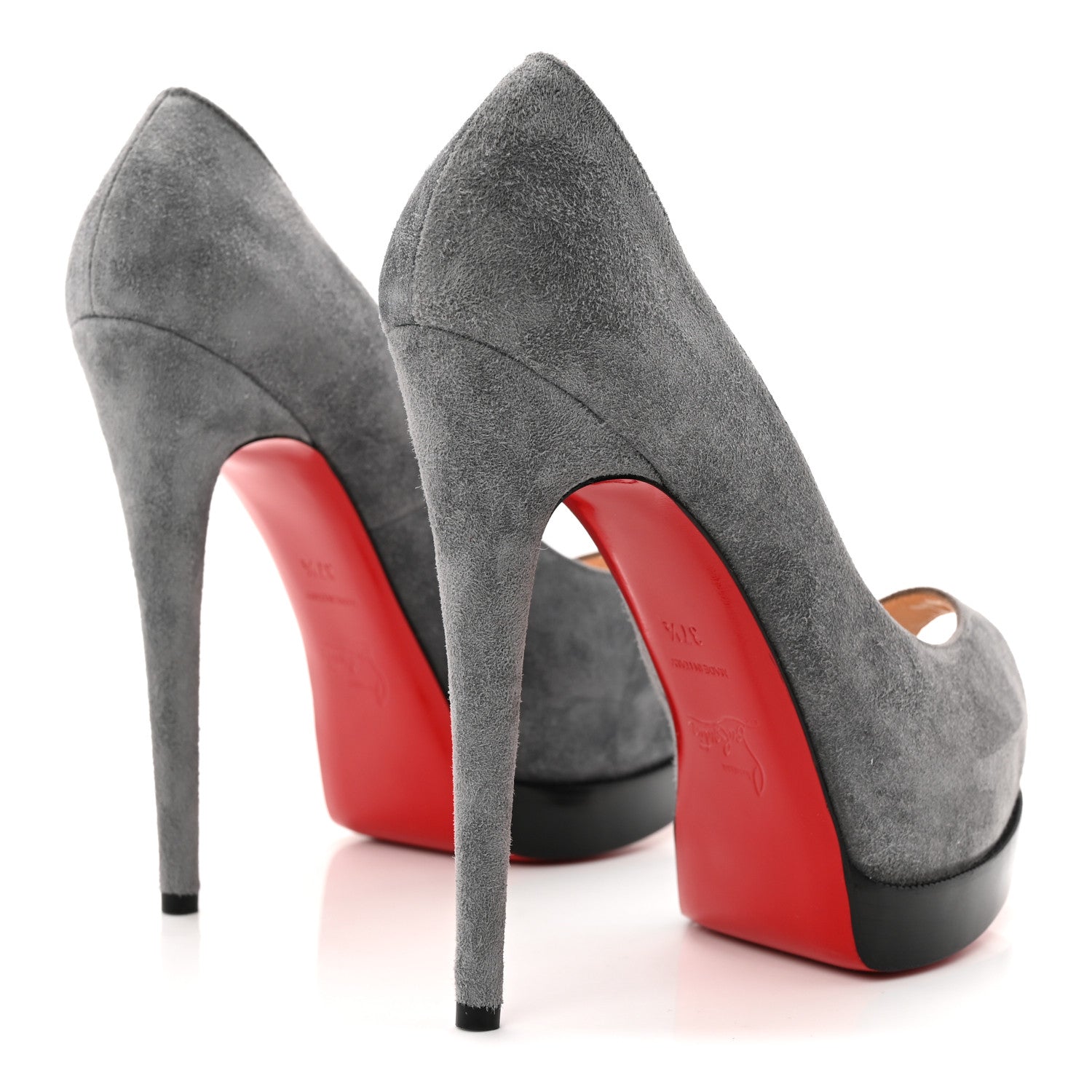 Christian Louboutin Suede Palais Royal Trepointe 140 Pumps 37.5 Grey 4 of 9