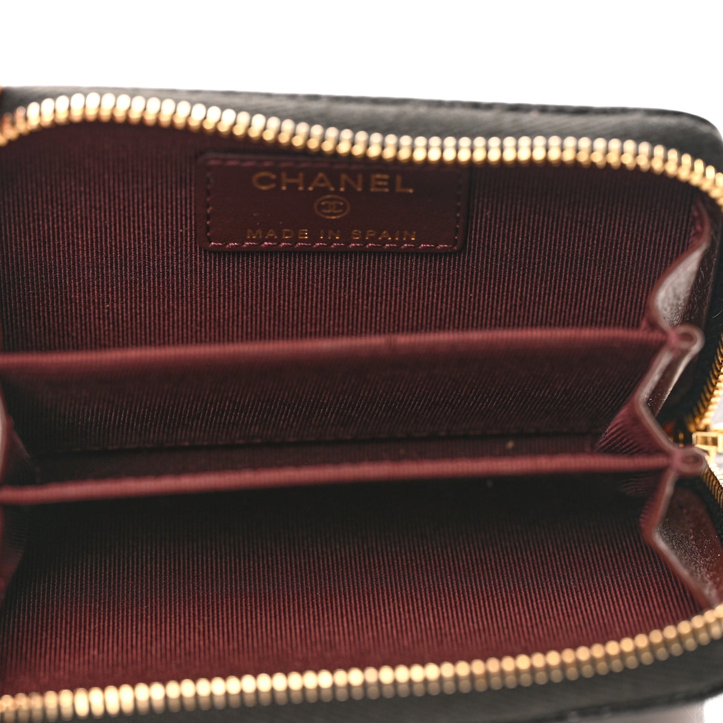 Caviar Quilted Classic Zipped Coin Purse Black