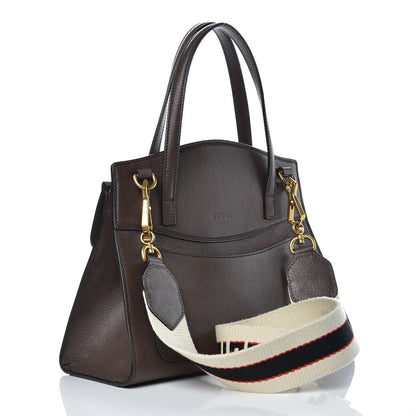 Gucci Textured Calfskin Web Crystal Butterfly Stripe Medium Totem Top Handle Bag New Acero 4 of 11
