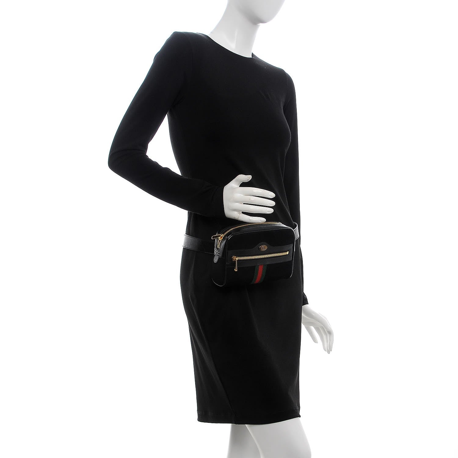 Gucci Suede Small Ophidia Belt Bag 85 34 Black 2 of 9