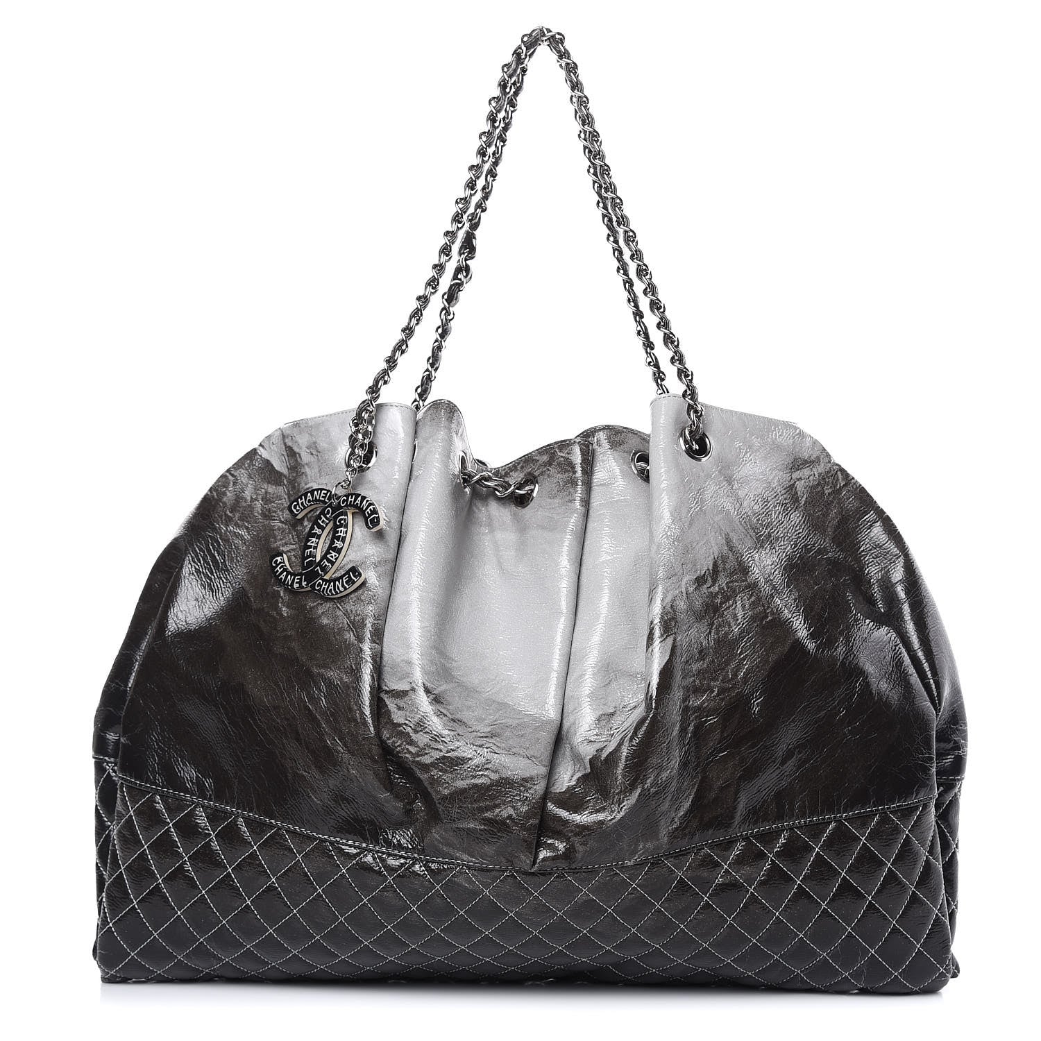 Chanel Vinyl Quilted Melrose Degrade Tote Black 1 of 9