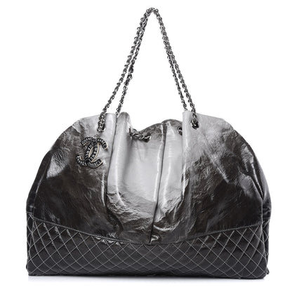 Chanel Vinyl Quilted Melrose Degrade Tote Black 1 of 9