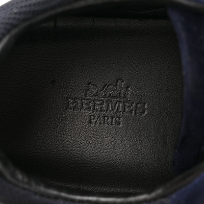 Hermes Air Mesh Suede Goatskin Bouncing Sneakers 39 Bleu Ocean 7 of 13