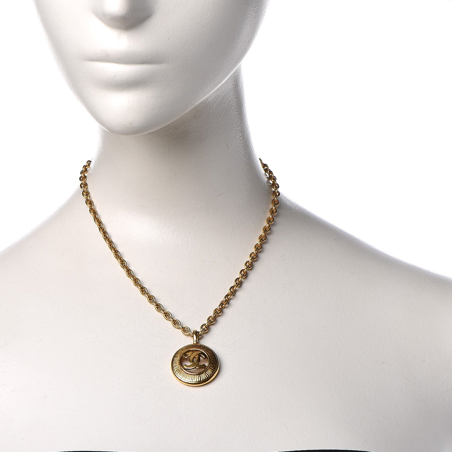 Sunburst Cutout CC Necklace Gold