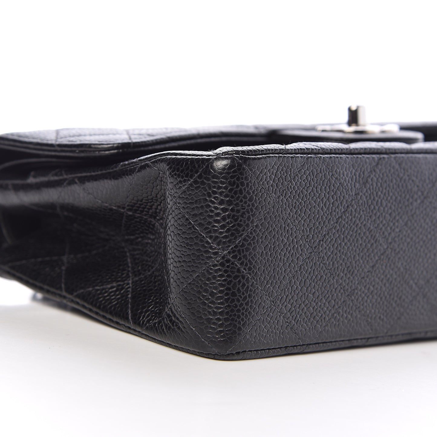 Caviar Quilted Small Double Flap Black