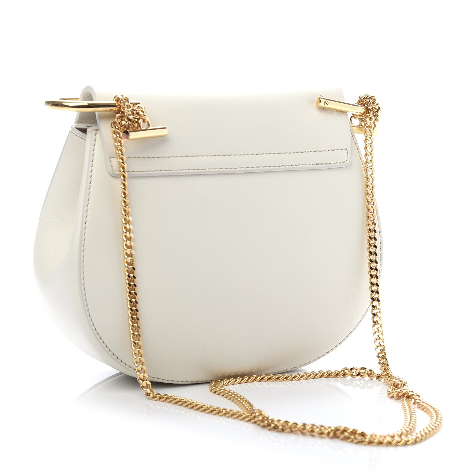 Chloe Calfskin Mini Drew Shoulder Bag White 3 of 9