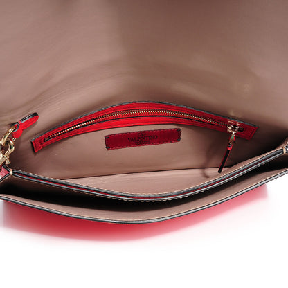 Valentino Garavani Nappa Rockstud Wristlet Clutch Deep Orange 6 of 7