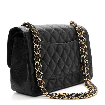 Chanel Caviar Quilted Jumbo Double Flap Black 2 of 11
