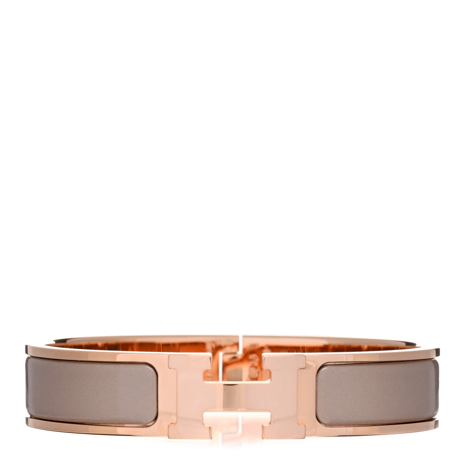 Hermes Enamel Narrow Clic Clac H Bracelet PM Marron Glace 1 of 6