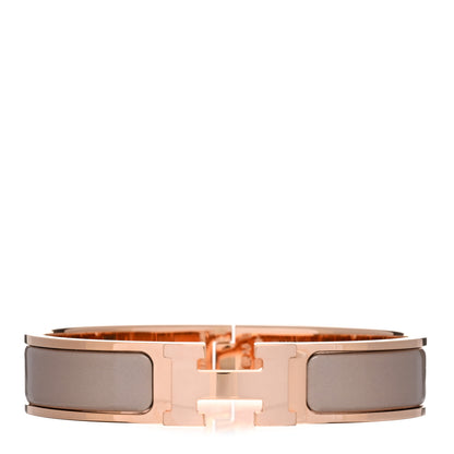 Hermes Enamel Narrow Clic Clac H Bracelet PM Marron Glace 1 of 6