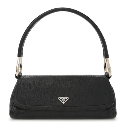 Prada Vitello Daino Swing Flap Shoulder Bag Black 1 of 11