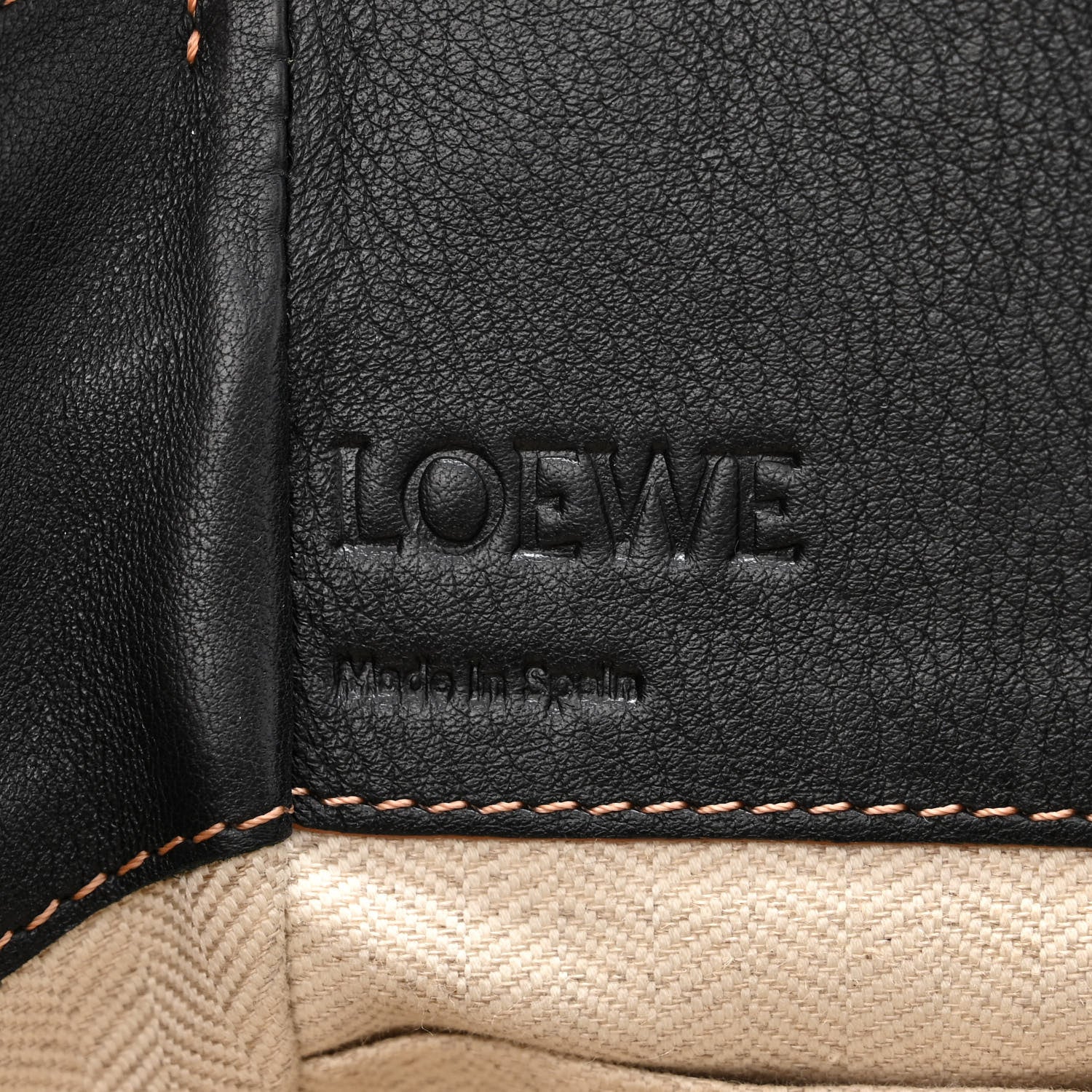 Loewe Calfskin Canvas Mini Hammock Shoulder Bag Mink Black 6 of 11