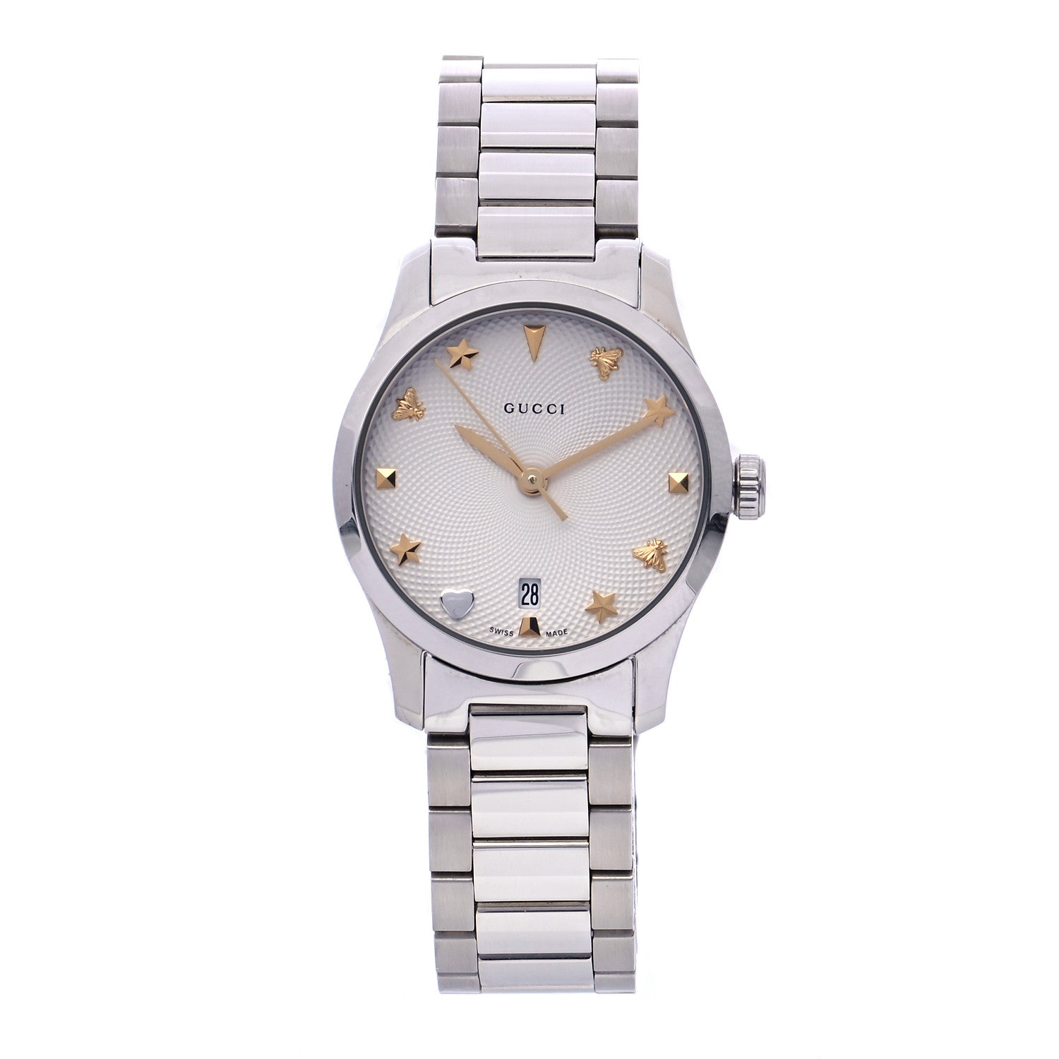 Gucci Stainless Steel 27mm G-Timeless Charm Quartz Watch 1 of 6