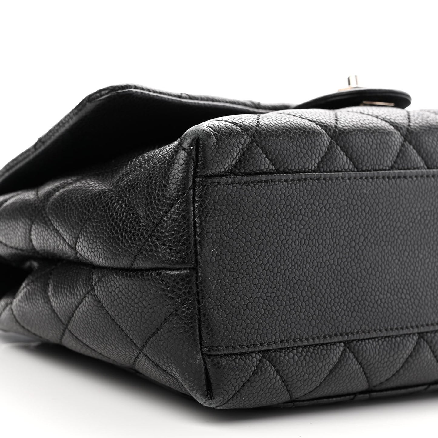 Caviar Quilted Medium Kelly Flap Bag Black