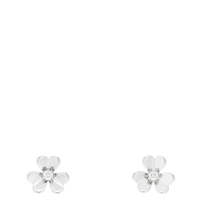 Van Cleef & Arpels 18K White Gold Diamond Mini Frivole Earrings 1 of 5