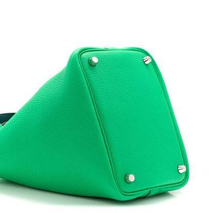 Hermes Taurillon Clemence Swift Eclat Picotin Lock 18 PM Menthe Vert Bosphore 9 of 11