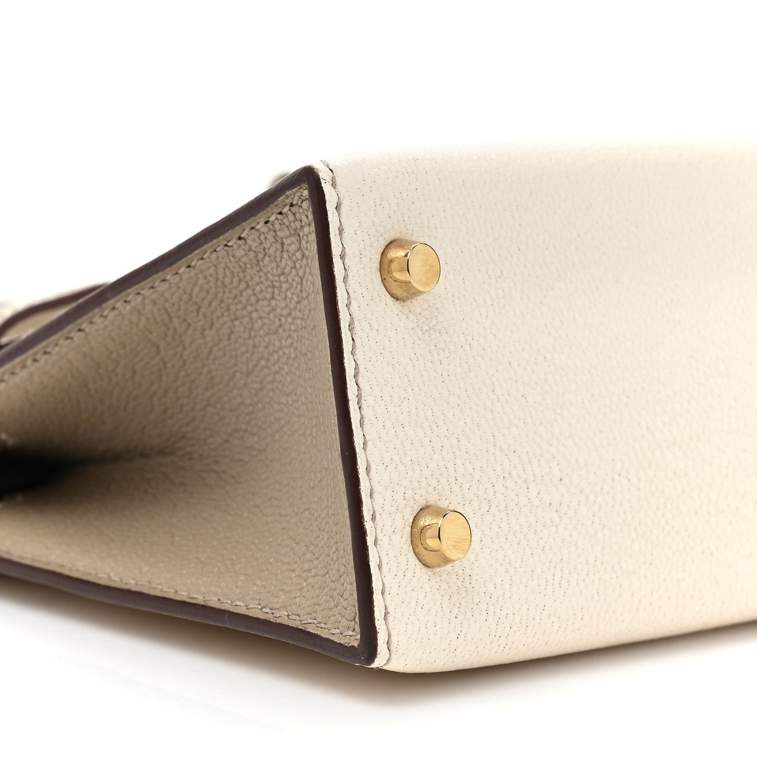 Hermes Chevre Mysore Horseshoe Mini Kelly Sellier 20 Craie Gris Tourterelle 9 of 13