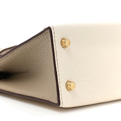 Hermes Chevre Mysore Horseshoe Mini Kelly Sellier 20 Craie Gris Tourterelle 9 of 13