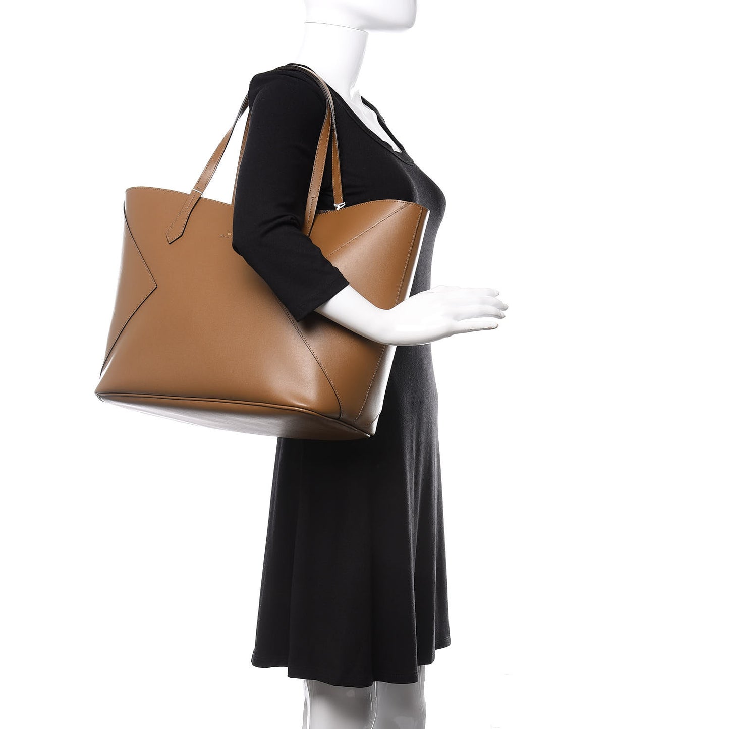 Smooth Calfskin Wing Shopper Tote Military Green