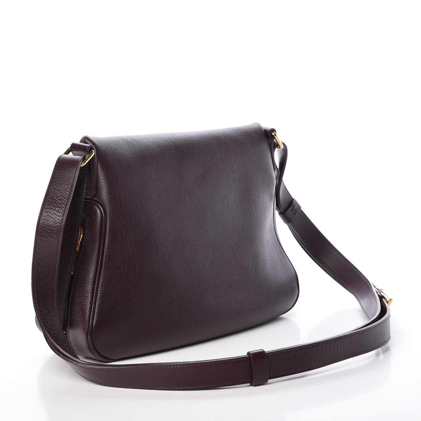 Pebbled Calfskin Medium Jennifer Crossbody Bag Wine