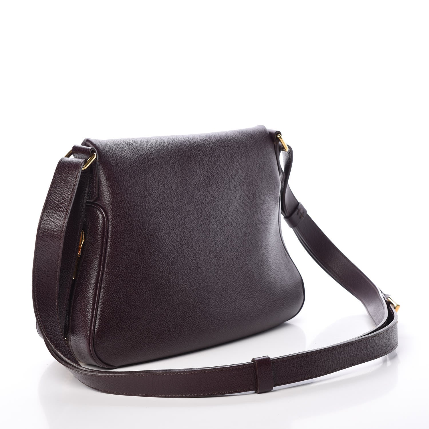 Tom Ford Pebbled Calfskin Medium Jennifer Crossbody Bag Wine 3 of 8
