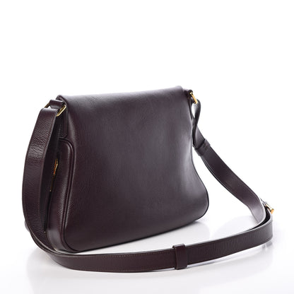 Tom Ford Pebbled Calfskin Medium Jennifer Crossbody Bag Wine 3 of 8