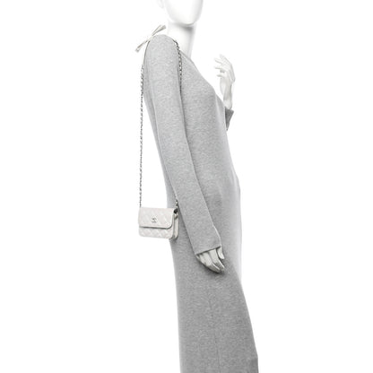 Chanel Iridescent Lambskin Quilted Coco Bow Clutch With Chain White 2 of 11