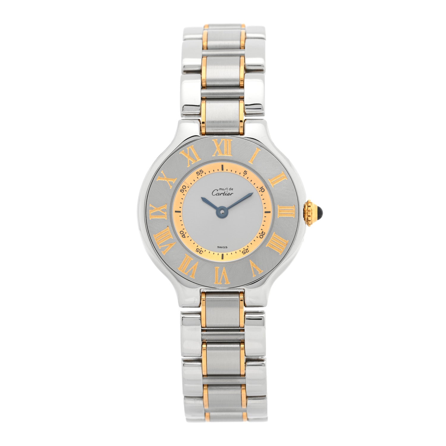 Cartier Stainless Steel 18K Yellow Gold 28mm Must de 21 Quartz Watch 1 of 4