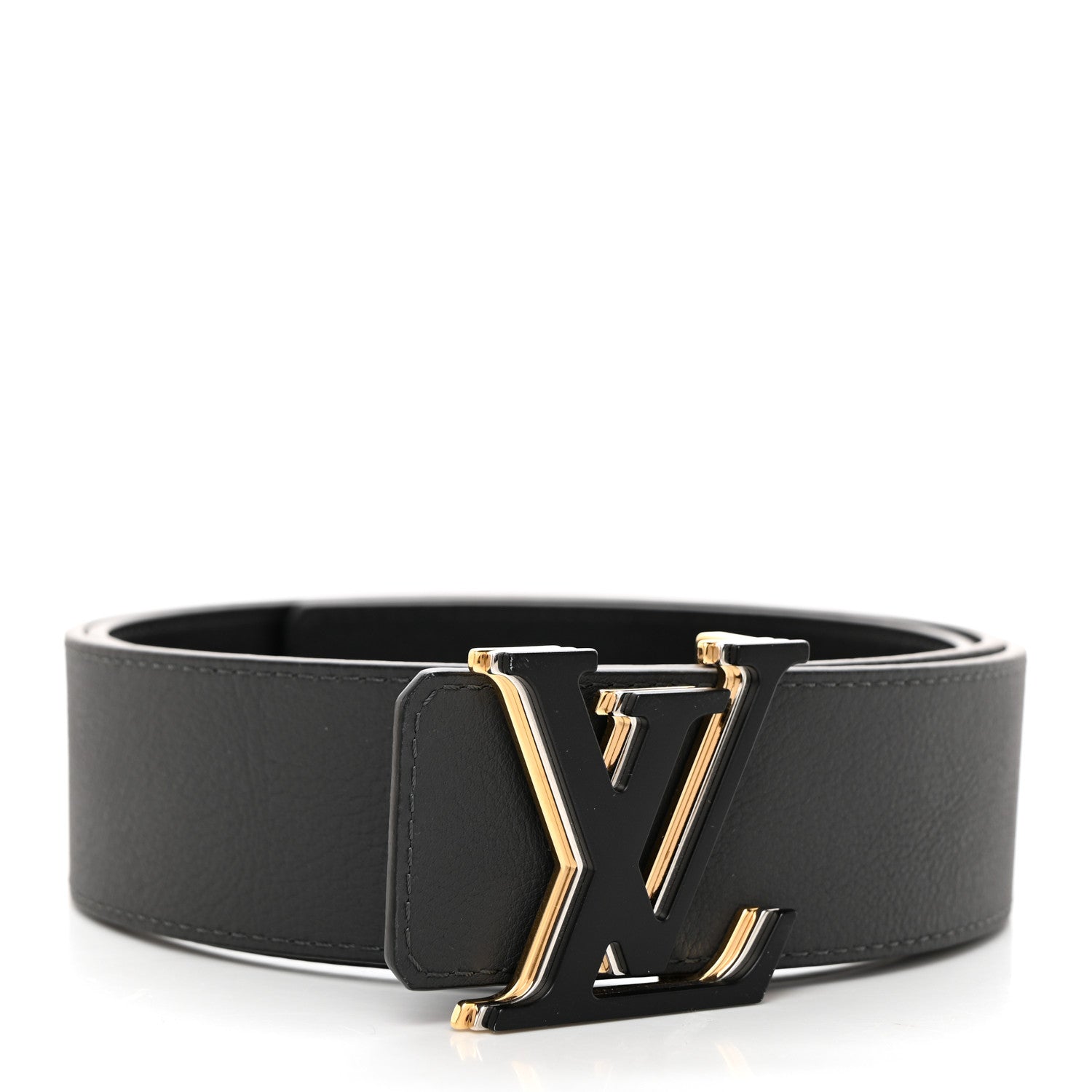 Louis Vuitton Calfskin 40mm LV Optic Reversible Belt 100 40 Black Anthracite Gray 2 of 9