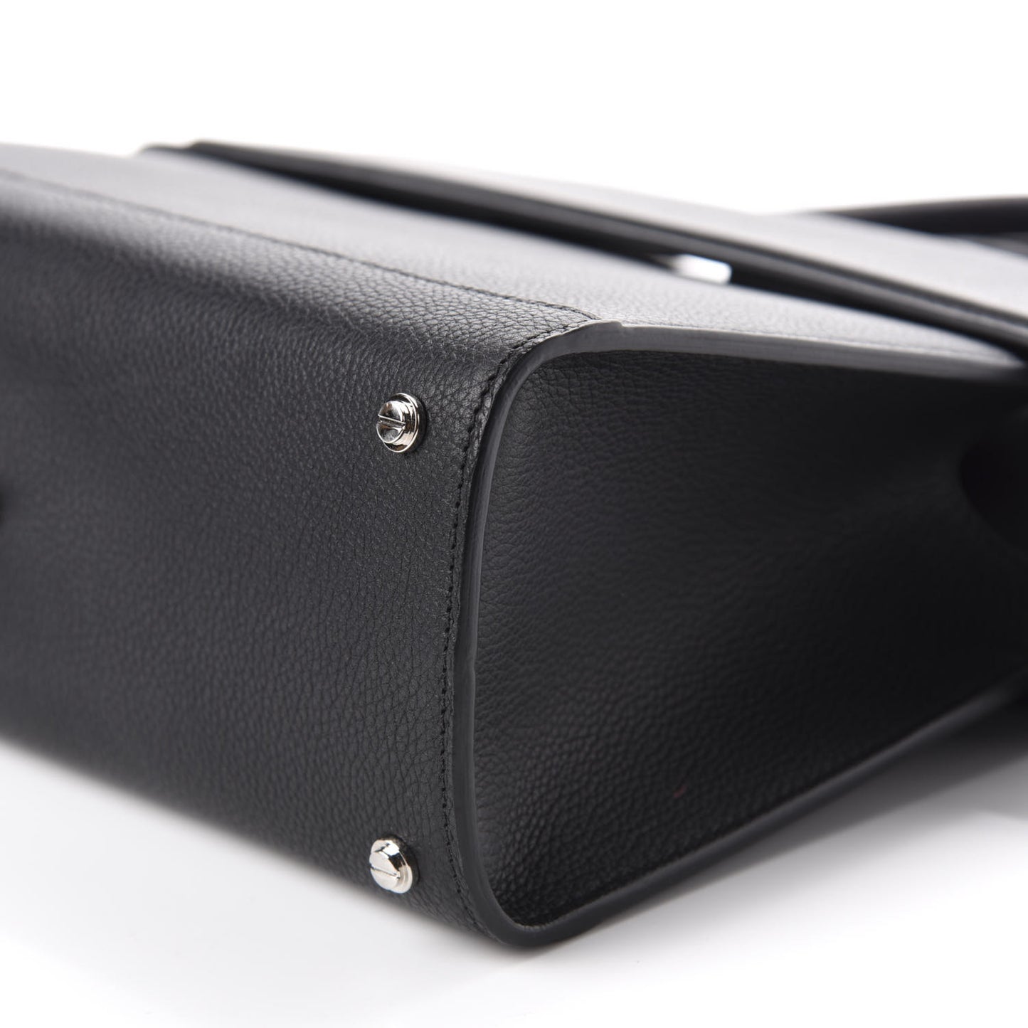 Grained Calfskin Small Horizon Satchel Black