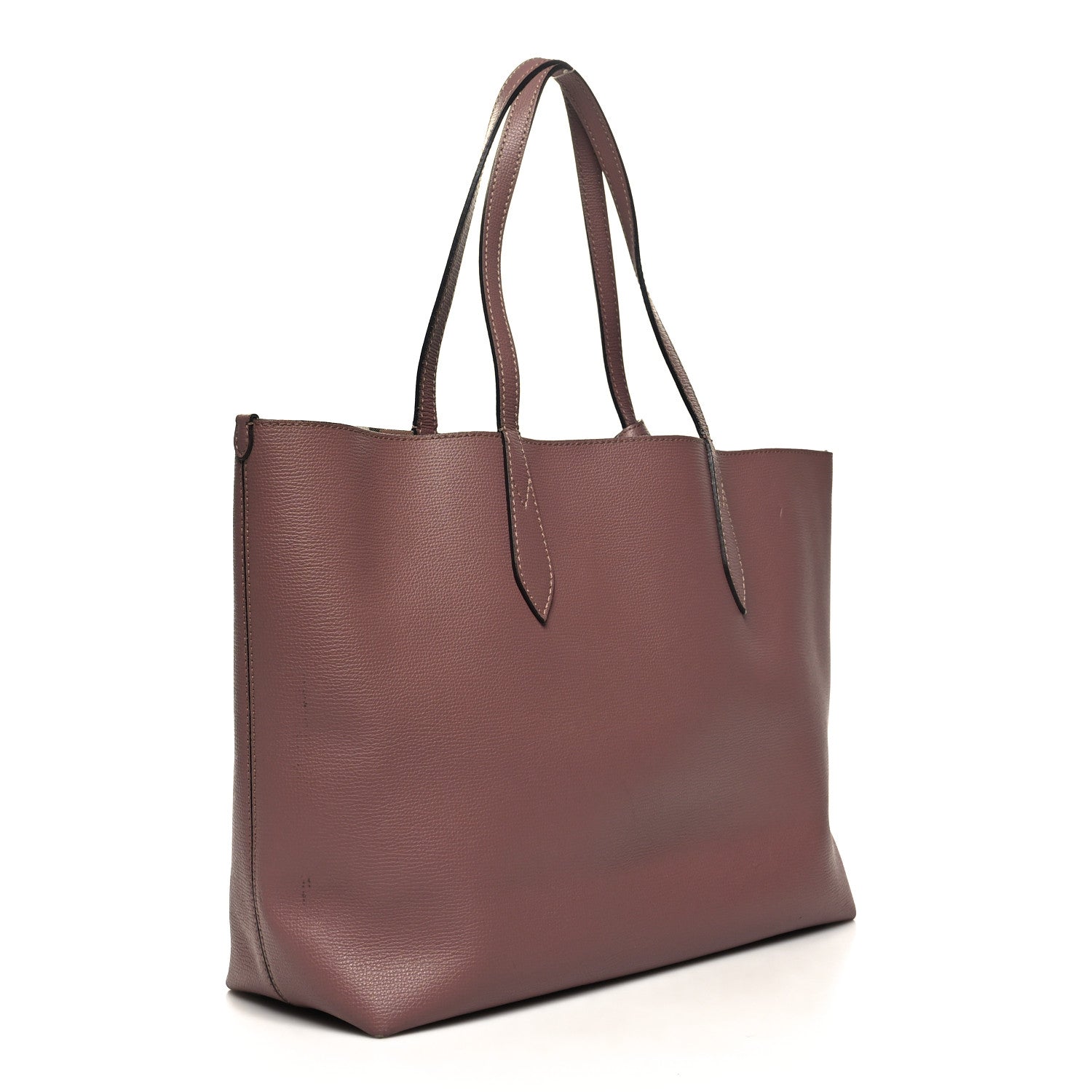 Burberry Grainy Calfskin Haymarket Check Medium Reversible Tote Light Elderberry 12 of 21