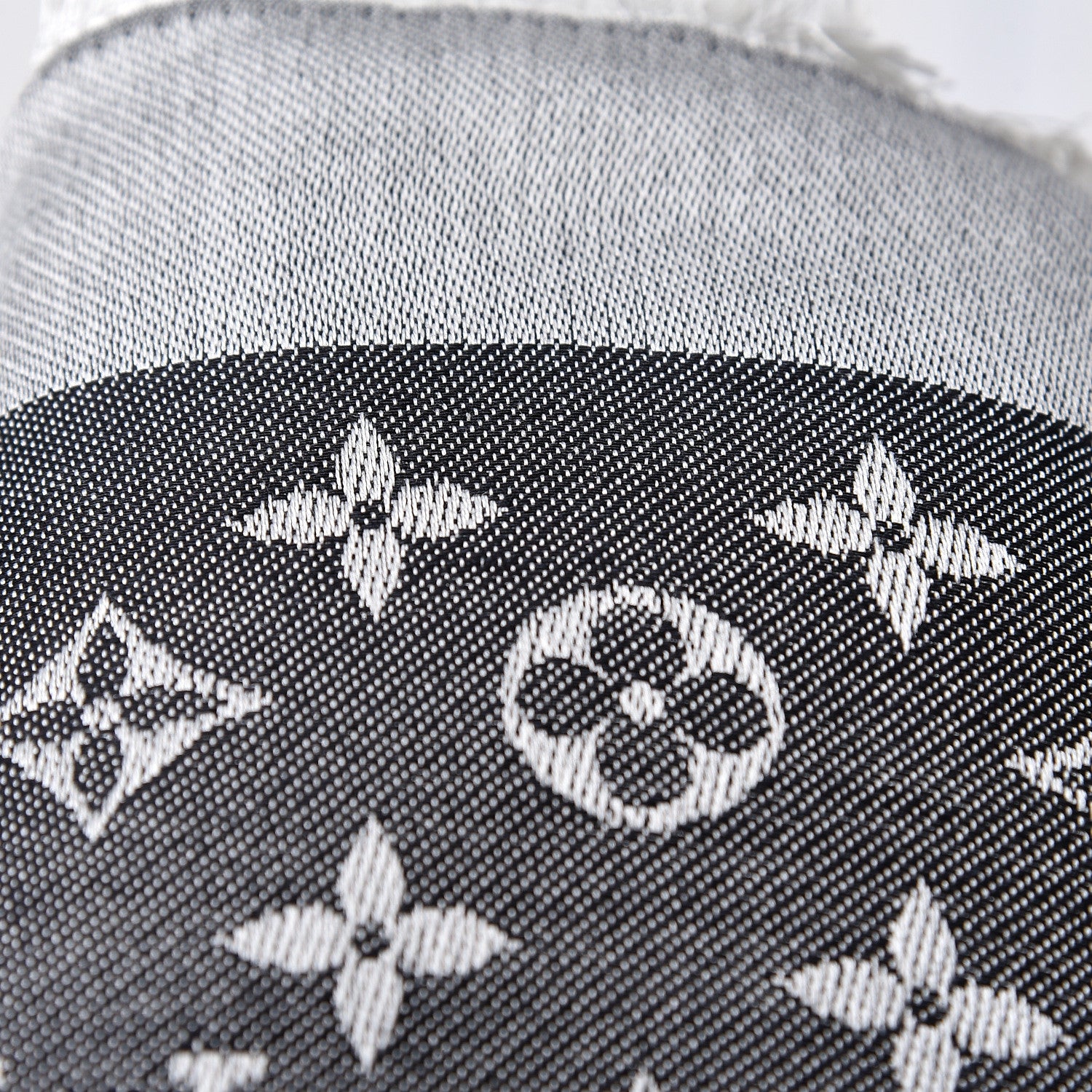 Louis Vuitton Wool Silk Monogram Denim Shawl Black 6 of 6