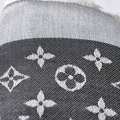 Louis Vuitton Wool Silk Monogram Denim Shawl Black 6 of 6