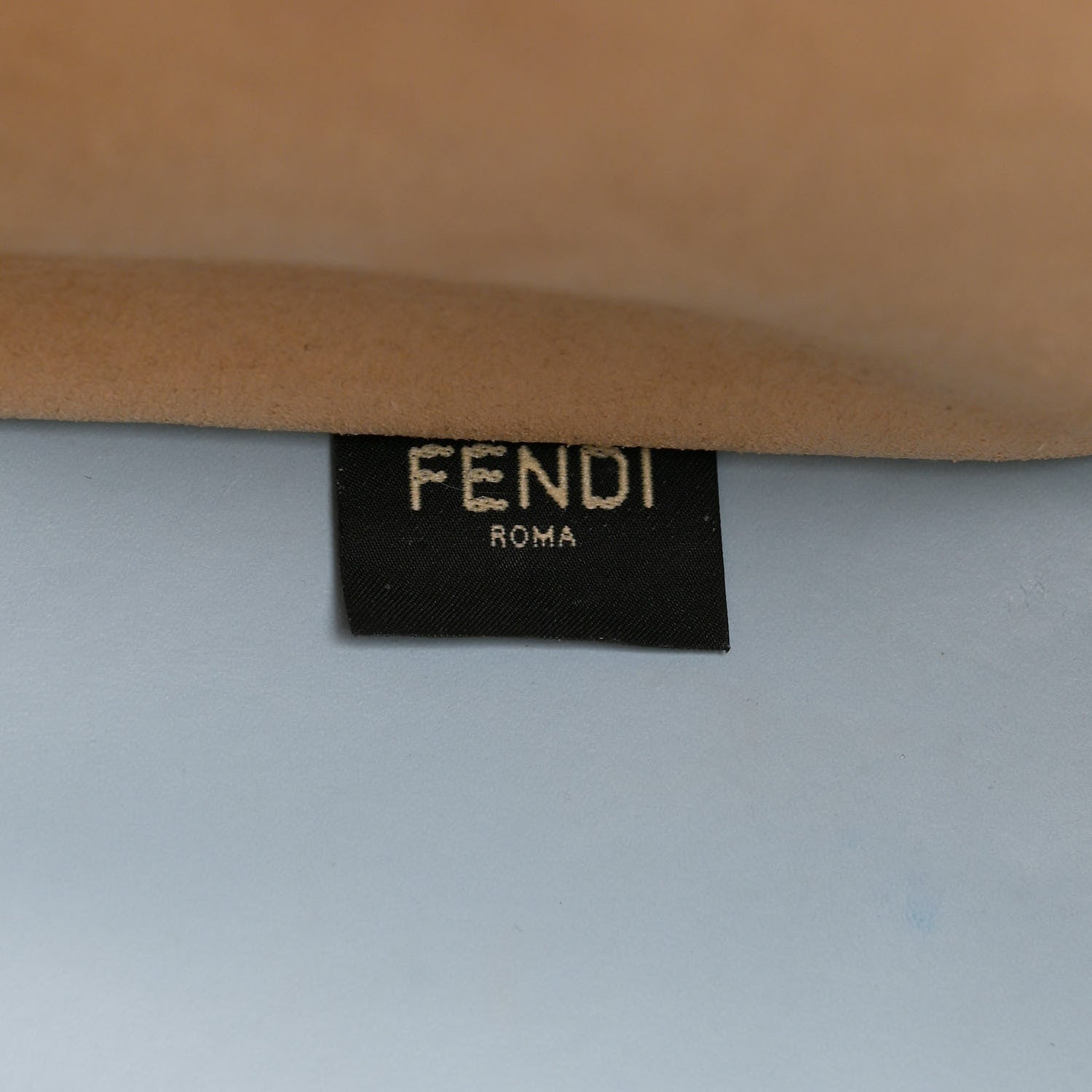 Fendi Vitello King Plexiglass Logo Embossed Medium Fendi Sunshine Shopper Tote Azzurro Baby 7 of 17
