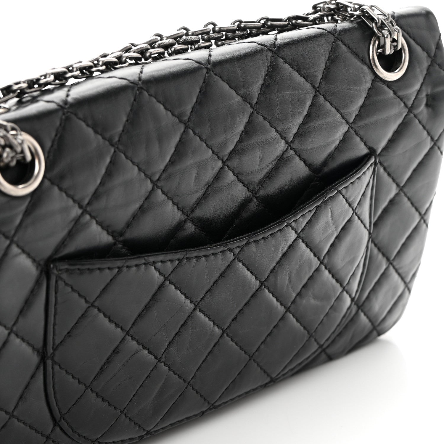 Chanel Aged Calfskin Quilted 2.55 Reissue 225 Flap Black 14 of 16