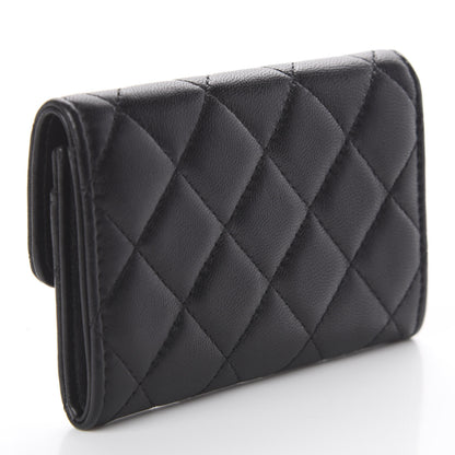 Chanel Lambskin Quilted Flap Card Holder Black 2 of 7