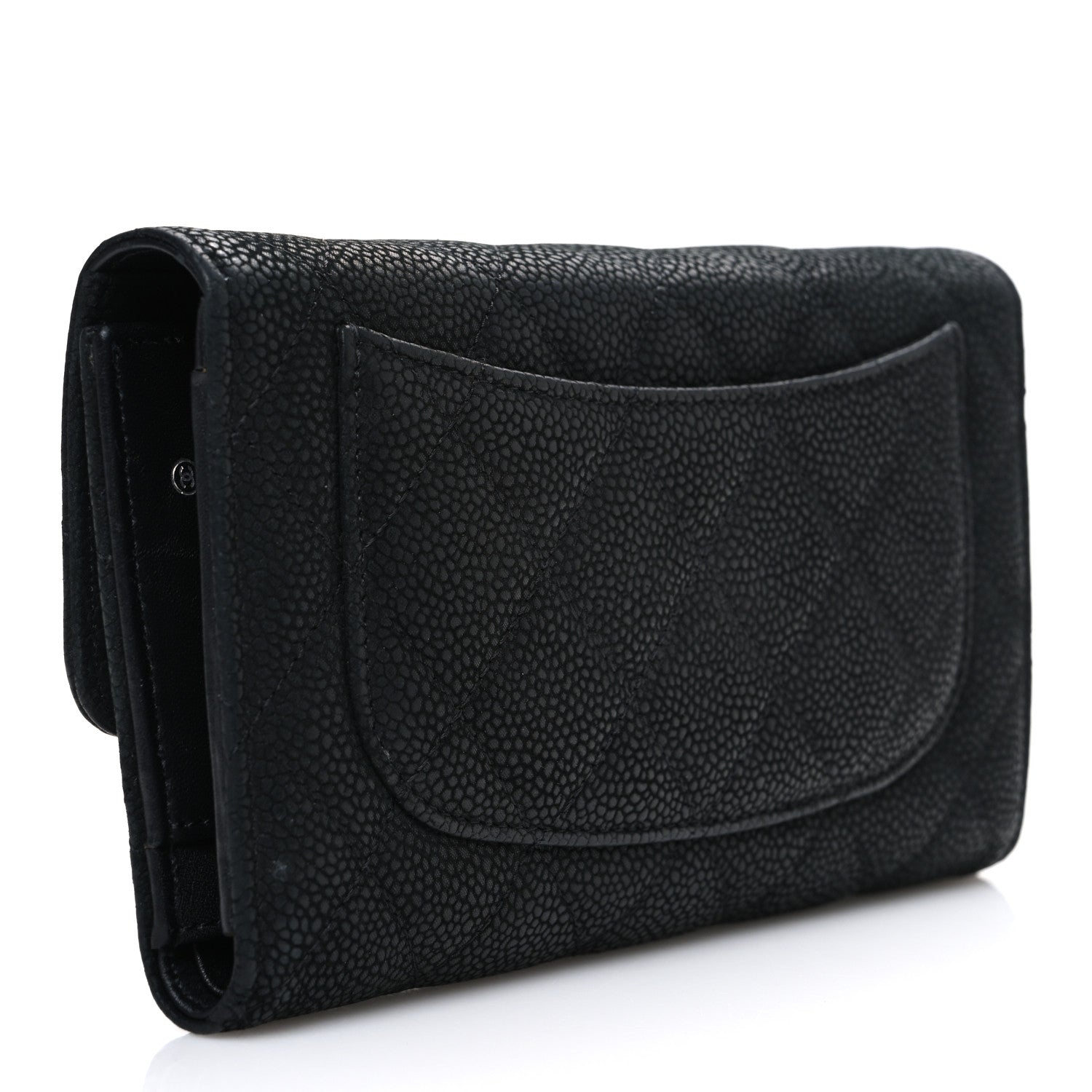 Chanel Iridescent Caviar Quilted Large Flap Wallet  Black 3 of 10