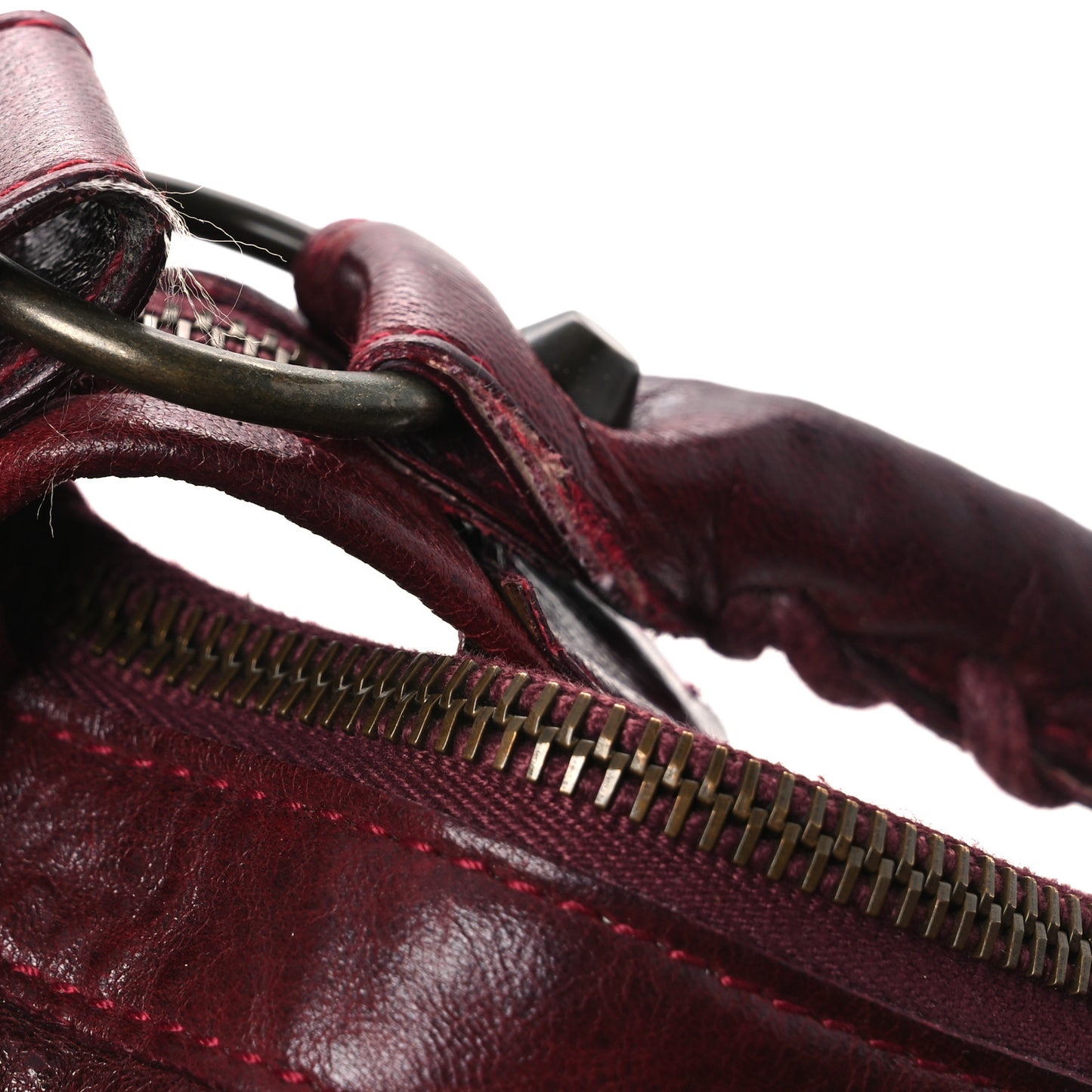 Agneau Classic Hardware Day Hobo Rouge Grenat