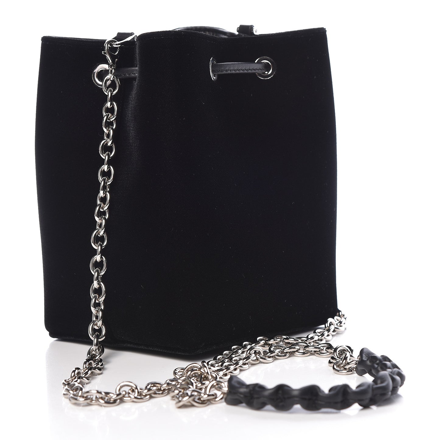Velvet Crystal Mini TF Bucket Bag Black