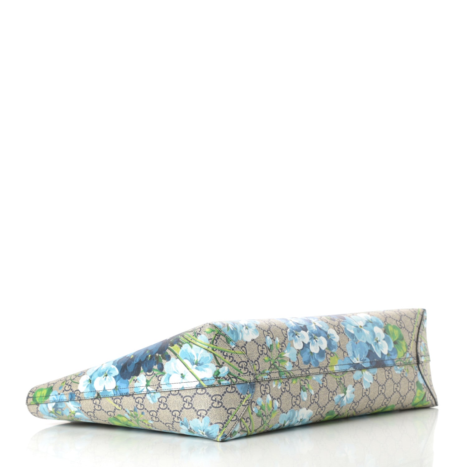 Gucci GG Supreme Monogram Blooms Medium Reversible Tote Beige Blue Navy 6 of 15