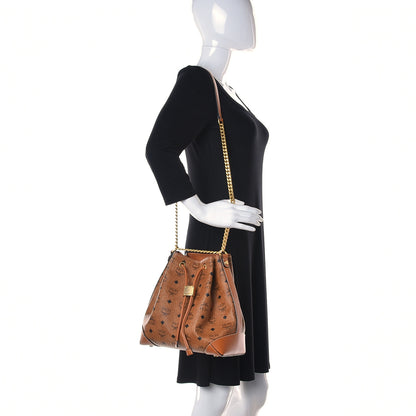 MCM Visetos Small Soft Berlin Drawstring Bucket Bag Cognac 2 of 8