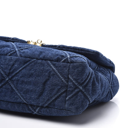 Chanel Denim Quilted Large Chanel 19 Flap Blue 8 of 9