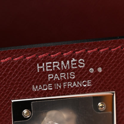 Hermes Madame Calfskin Shiny Niloticus Crocodile Kelly Sellier Touch 28 Rouge H Terre 6 of 11